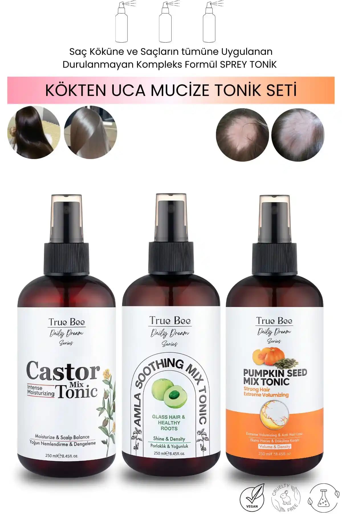 True Bee Günlük Rüya Serisi ve Kök Güçlendirici Biberiye Tonik Karşılaştırması
