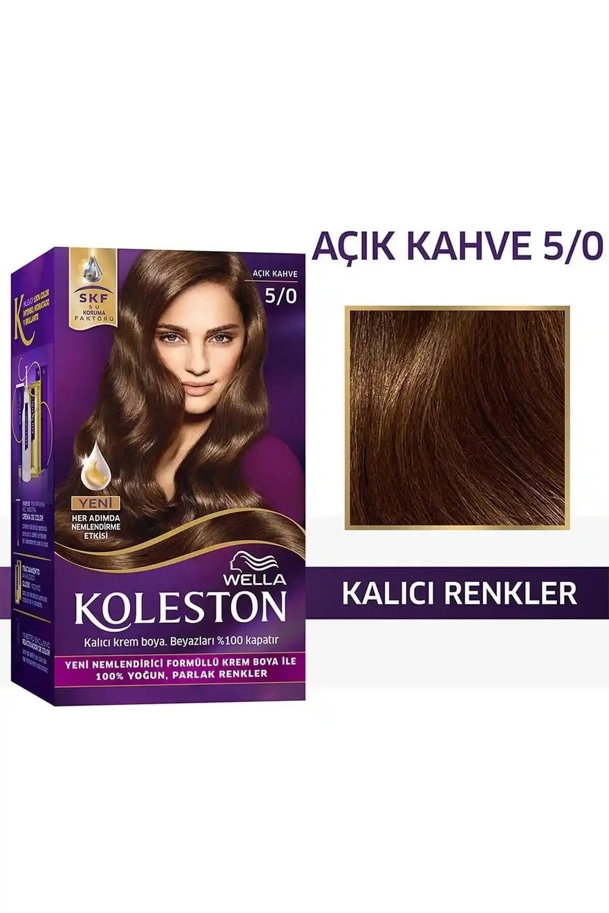 Wella Koleston Saç Boyası Karşılaştırması 5/0 Açık Kahve ve 6/1 Büyüleyici Kahve