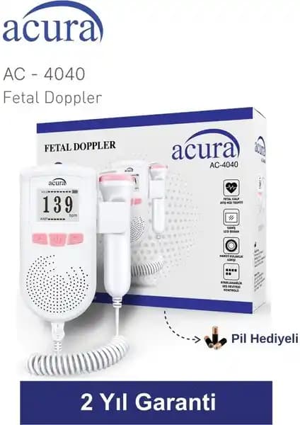 Acura AC-4040 Fetal Doppler Gebelikte Güvenilir Bebek Kalp Atışlarını Dinleme Cihazı