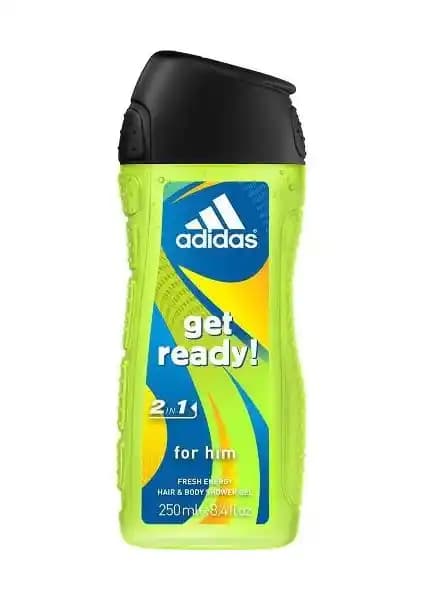adidas Duş Jeli King 2in1 Get Ready 250 ml: Ferah ve Nemlendirici Erkekler İçin Günlük Bakım Ürünü