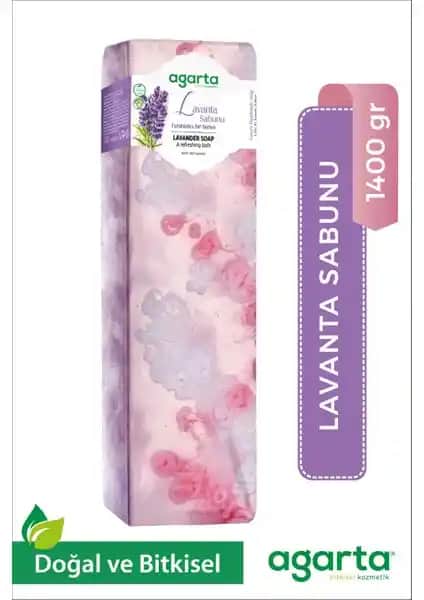 Agarta Doğal El Yapımı Lavanta Sabun Blok 1400 Gr Cilt Bakım ve Ferahlatıcı Temizlik