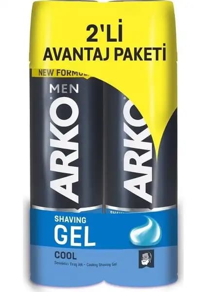 Arko Men Cool Tıraş Jeli 200 ml 2'li Set: Erkekler İçin Konforlu ve Ferahlatıcı Tıraş Deneyimi