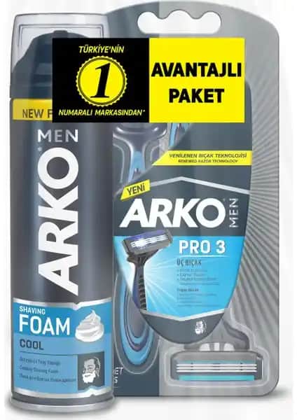 Arko Men T3 Pro 3 Bıçaklı Tıraş Bıçağı ve Cool Tıraş Köpüğü İncelemesi
