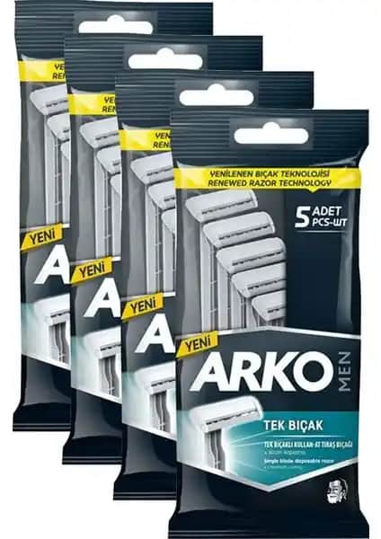 Arko Men Tıraş Bıçağı T1 5'li Tek Bıçaklı Güvenli ve Konforlu Tıraş Deneyimi