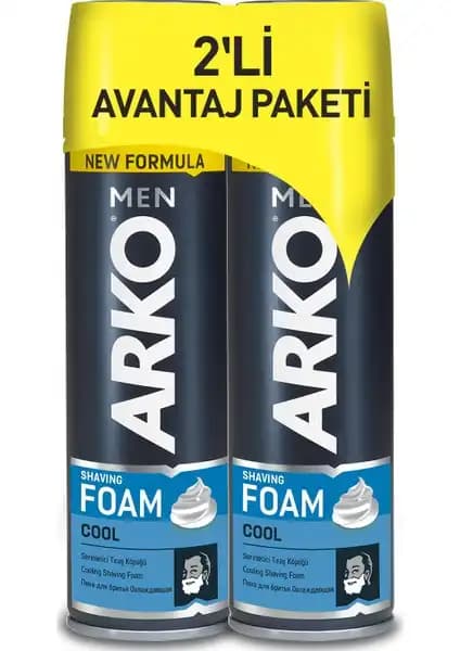 Arko Men Tıraş Köpüğü Cool 2x200ml Erkekler İçin Etkili ve Konforlu Tıraş Deneyimi