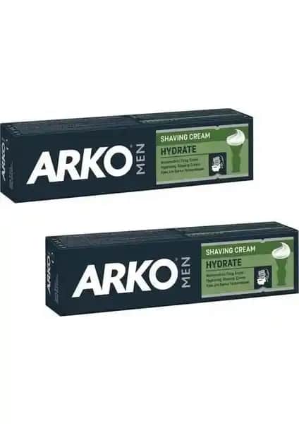 Arko Tıraş Kremi Hydrate 100g x 2'li Set Erkekler İçin Nemlendirici ve Ferahlatıcı Tıraş Kremi