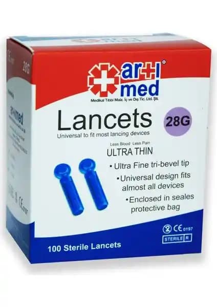 Artımed Lancet 28G Ultra İnce 100 Adet Güvenilir Kan Alma Çözümü