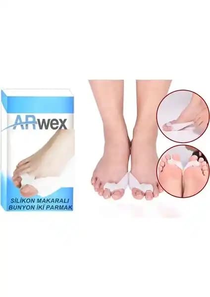 Arwex İki Parmak Silikon Makaralı Ayak Baş Parmak Kemik Bunyon Koruyucu Çift