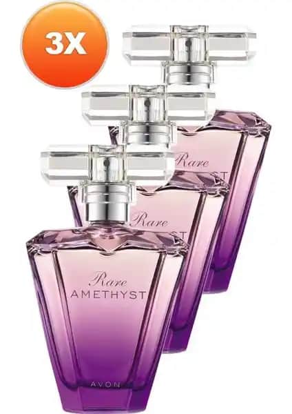 Avon Rare Amethyst Kadın Parfüm Edp 50 ml Üçlü Set Zarif ve Çekici Koku Deneyimi
