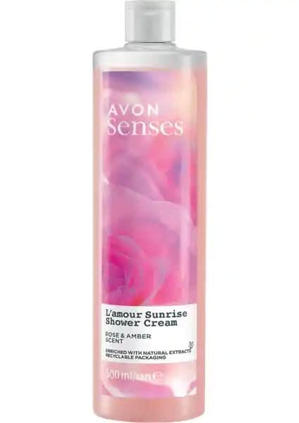 Avon Senses L'amour Sunrise Gül ve Amber Kokulu Krem Duş Jeli 500 ml - Temizlik ve Ferahlık Sağlayan Ürün