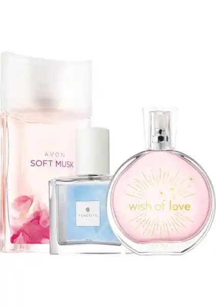 Avon Soft Musk Wish Of Love Üçlü Kadın Parfüm Seti Zarif ve Ferah Kokularla Günlük Kullanım İçin