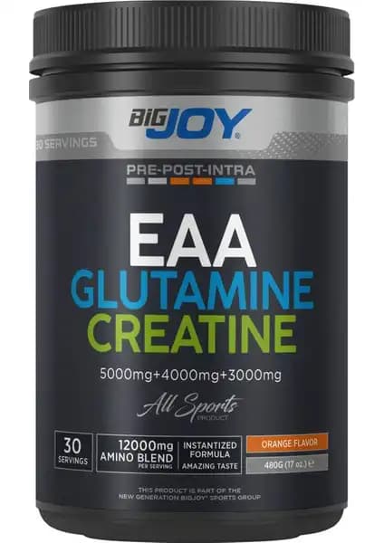 Bigjoy Sports EAA Glutamin Kreatin Portakal Takviye Ürünü Performans Artırıcı ve Kas Gelişimini Destekler