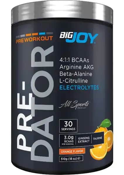Bigjoy Sports Predator Pre-Workout Portakal Aromasıyla Güç ve Performans Artırıcı Toz