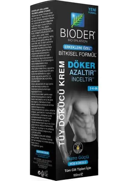 Bioder Erkekler İçin Tüy Dökücü Krem 100 ml: Etkili ve Pratik Tüy Azaltıcı Çözüm