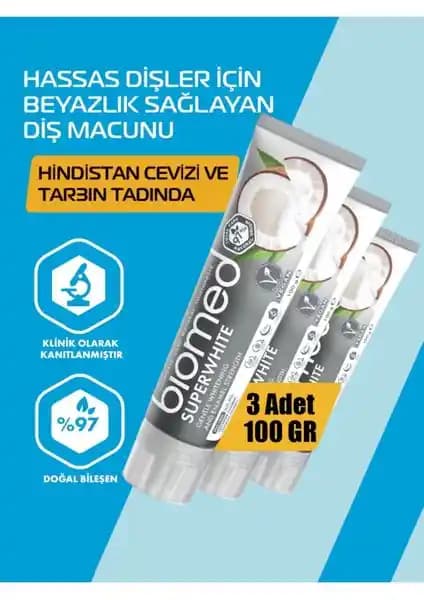 Biomed Super White Coconut Yağlı Diş Macunu: Doğal ve Güçlü Beyazlatıcı Diş Bakımı