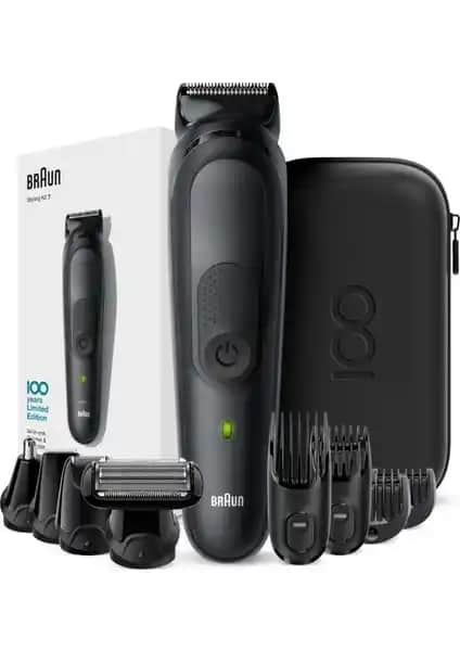 Braun MGK 7020 100. Yıl Max Serisi Erkek Bakım Kiti: Çok Yönlü ve Şık Tasarım