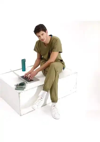 Çizgi Medikal Jogger Lüks Likralı Dr. Greys Takım Sağlık Çalışanları İçin Şık ve Konforlu Giyim