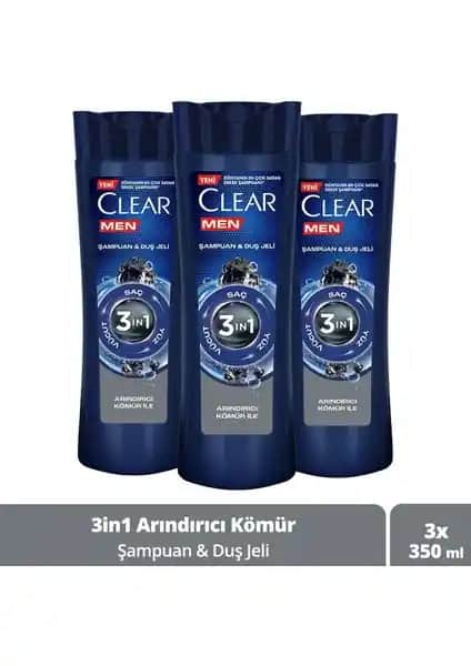 Clear Men 3-in-1 Erkek Şampuanı Kepeğe Karşı Çok Yönlü Temizlik Sağlar