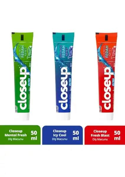 Close Up Diş Macunu Serisi Gün Boyu Ferah ve Etkili Ağız Bakımı Sağlayan Üç Ürün