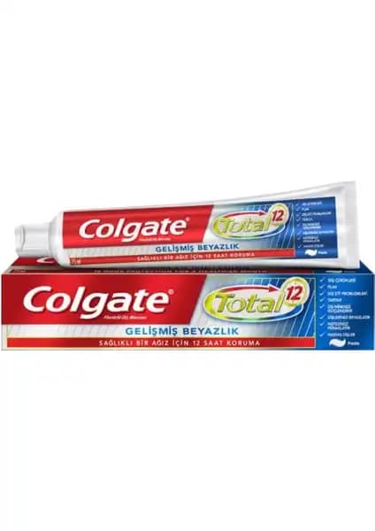 Colgate Total 12 Gelişmiş Beyazlık Diş Macunu ile sağlıklı ve parlak gülüşler elde edin