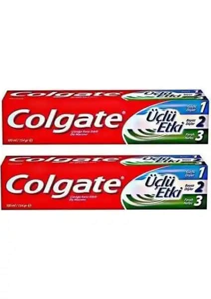 Colgate Üçlü Etki Diş Macunu 2'li Paket Günlük Ağız Bakımı ve Koruma İçin Uygun