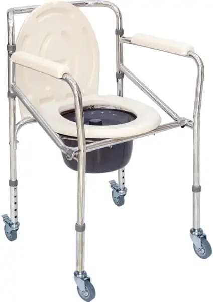 Comfort Plus DM696 Tekerlekli Kovalı Tuvalet Sandalyesi: Dayanıklı ve Pratik İç Mekan Kullanımı İçin