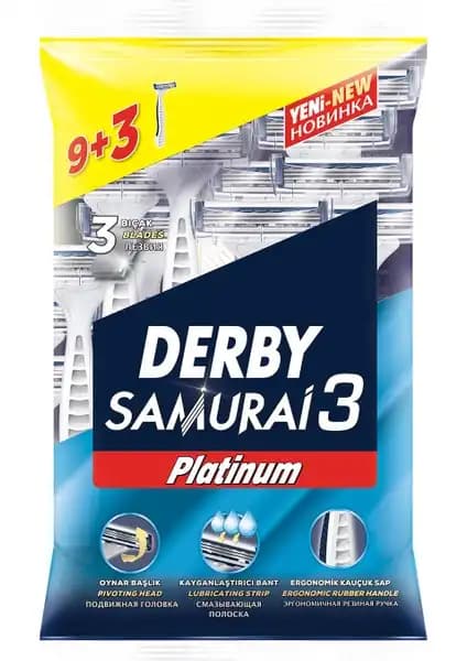 Derby Samurai 3 Platinum 9+3 Tıraş Bıçağı Yüksek Performans ve Dayanıklılık