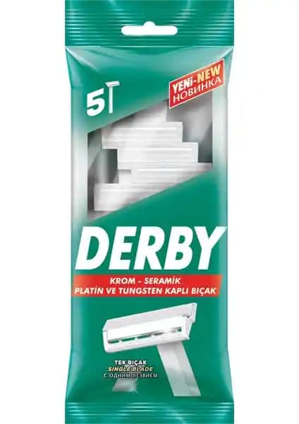 Derby Tek 5'li Poşet Erkekler İçin Yüksek Performanslı ve Kullanışlı Tıraş Bıçağı Seti