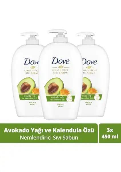 Dove Avokado Yağı ve Kalendula Özlü Nemlendirici Sıvı Sabun: Doğal ve Bakımlı Eller İçin Güçlü Çözüm