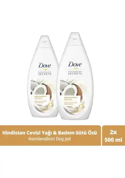 Dove Nemlendirici Duş Jeli Hindistan Cevizi Yağı ve Badem Sütü ile Yumuşak Cilt İçin Güvenilir Temizlik