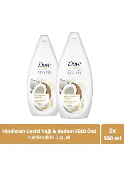 Dove Nemlendirici Duş Jeli Hindistan Cevizi Yağı ve Badem Sütü ile Yumuşak Cilt İçin Güvenilir Temizlik