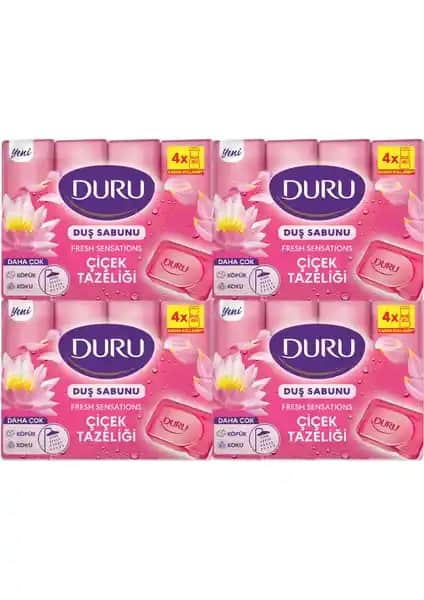 Duru Fresh Sensations Çiçek Tazeliği Duş Sabunu 16 Adet, Doğal ve Ferahlatıcı Temizlik