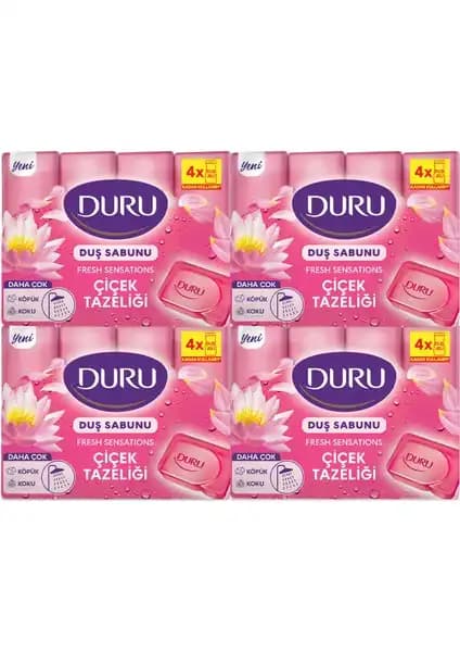 Duru Fresh Sensations Çiçek Tazeliği Duş Sabunu 16 Adet, Doğal ve Ferahlatıcı Temizlik