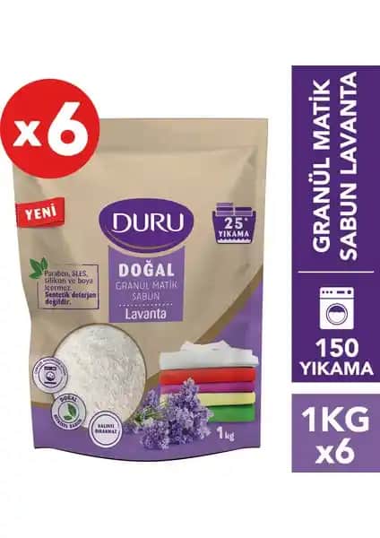 Duru Granül Matik Lavanta Sabunu 6 kg: Doğal ve Ekonomik Temizlik Çözümü