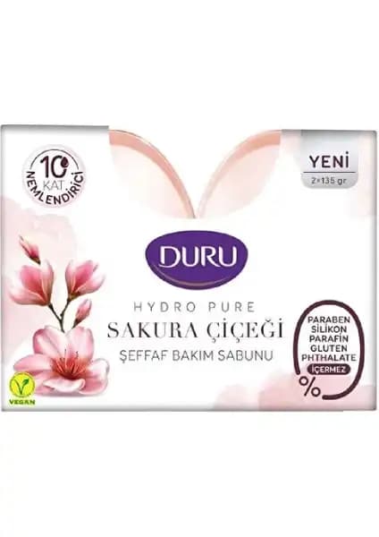 Duru Hydro Pure Sakura Çiçeği Şeffaf Bakım Sabunu - Doğal ve Ferahlatıcı Cilt Temizliği