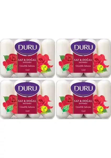 Duru Saf ve Doğal Kaynaklı Gül Sabunu 16'lı Paketle Güzel ve Sağlıklı Cilt İçin
