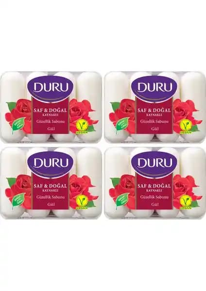 Duru Saf ve Doğal Kaynaklı Gül Sabunu 16'lı Paketle Güzel ve Sağlıklı Cilt İçin