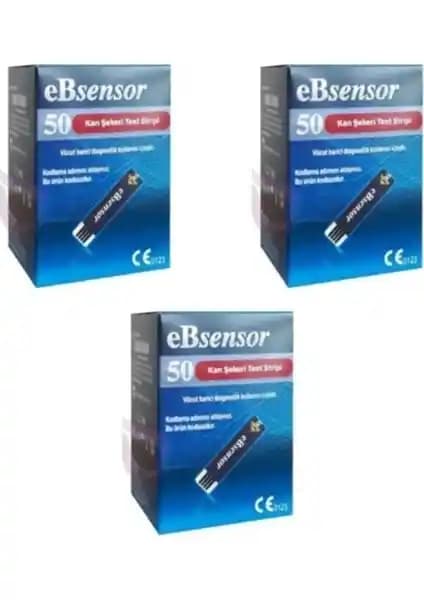 eBsensor Ölçüm Stribi X3 Kutu 150 Ölçüm Güvenilir ve Hassas Şeker Ölçüm Cihazı
