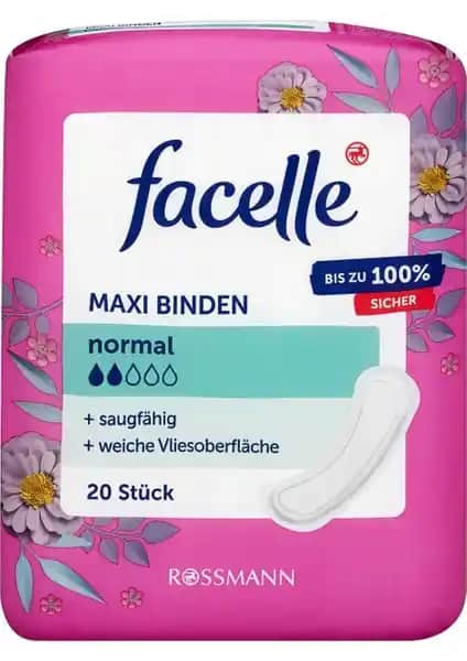 Facelle Maxi Ped 20'li Kanatlı Normal Ped Günlük Hijyen ve Güvenlik Ürünü