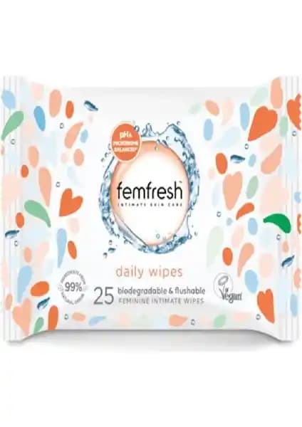 Femfresh Genital Bölge Islak Mendili 25'li Paket ile Günlük Hijyen ve Tazelik Sağlama