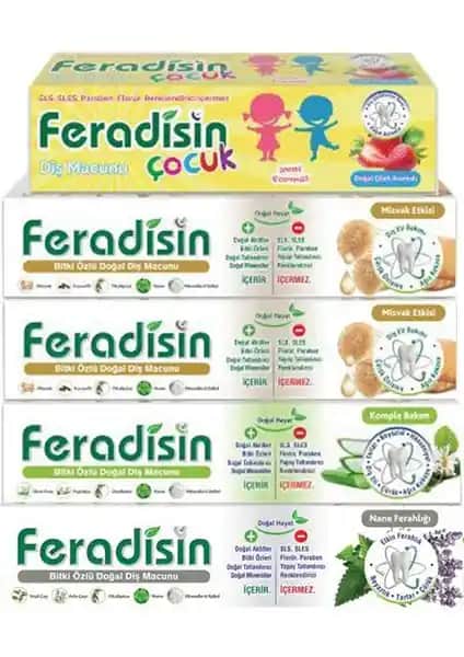 Feradisin Gimdes Helal Sertifikalı Doğal Diş Macunu Aile Seti ile Güvenle Temizlik