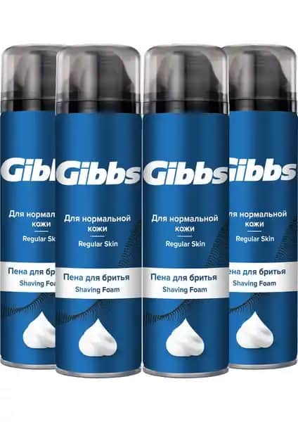 Gibbs Regular Erkek Tıraş Köpüğü 4x200ml: Doğal İçerikli ve Güvenilir Erkek Bakım Ürünü