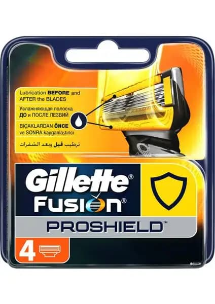 Gillette Fusion Proshield 4'lü Yedek: Hassas Ciltler ve Sert Sakallar İçin Güçlü Performans