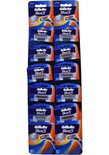 Gillette Kartela Blue 3 10Lu Erkekler İçin Güçlü ve Dayanıklı Traş Bıçağı Ürünü