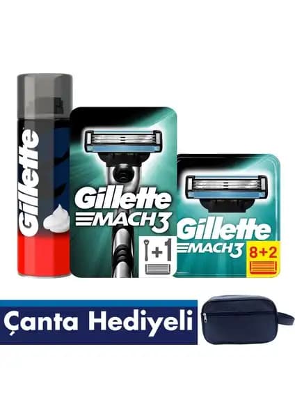Gillette Mach 3 Tıraş Seti: Bıçak, Makine ve Aksesuarlarla Konforlu ve Ekonomik Tıraş Deneyimi