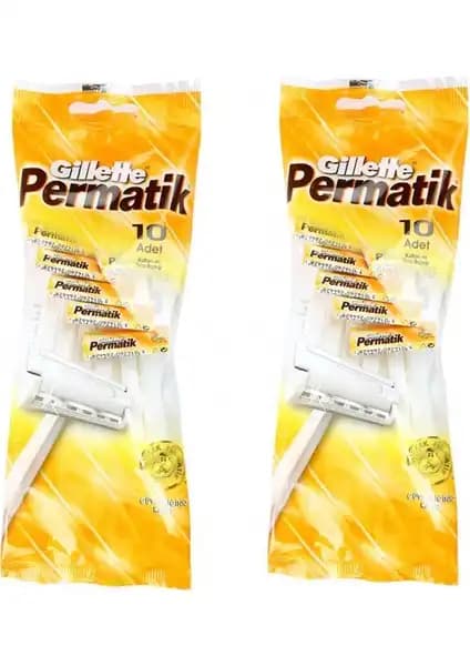Gillette Permatik 10'lu Poşet Pratik ve Hijyenik Tek Kullanımlık Tıraş Çözümü