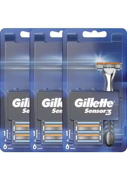 Gillette Sensor3 Tıraş Makinesi ve Yedek Bıçak Seti ile Güvenilir ve Konforlu Tıraş Deneyimi