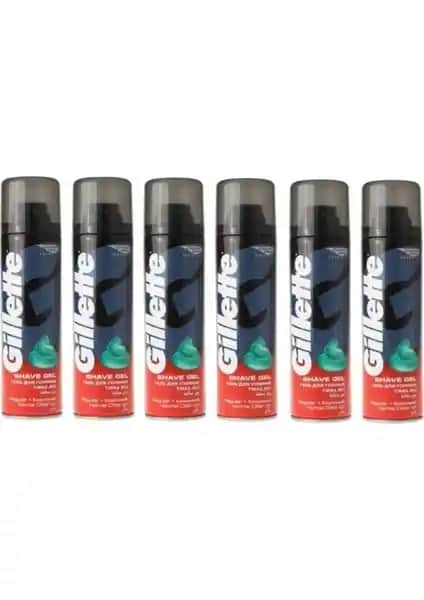 Gillette Tıraş Jeli Normal 200 ml 6'lı Set: Konforlu ve Ferah Tıraş Deneyimi