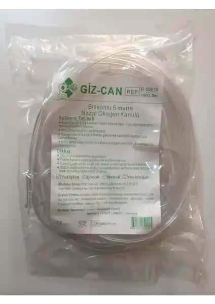 Giz-Can Silikonlu Nazal Kanül Yetişkinler İçin Oksijen Tedavisinde Kullanılan Medikal Ürün