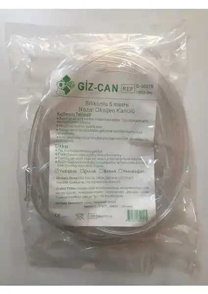 Giz-Can Silikonlu Nazal Kanül Yetişkinler İçin Oksijen Tedavisinde Kullanılan Medikal Ürün